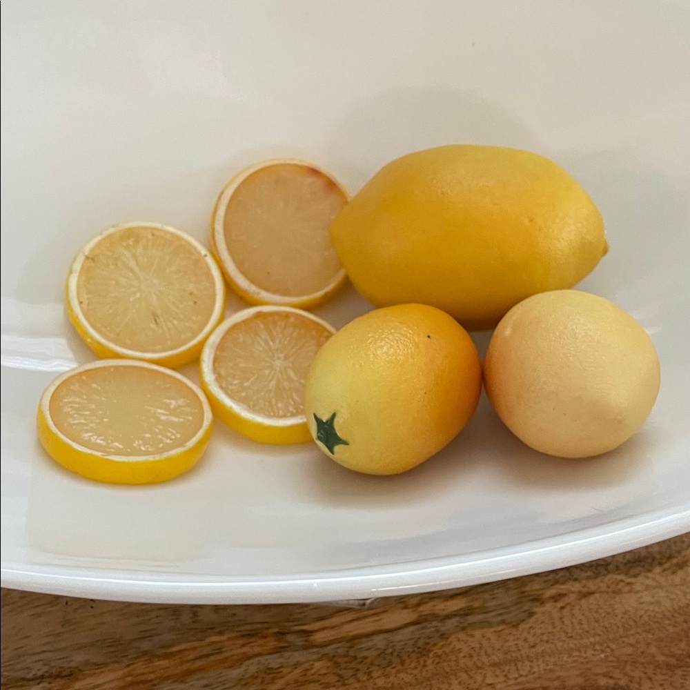 Vintage Plastic Fresh Yellow Lemons - Decorative Fruit Accent